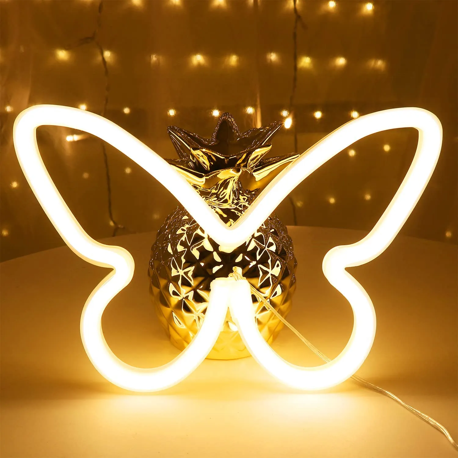 Warm White Butterfly Neon Sign