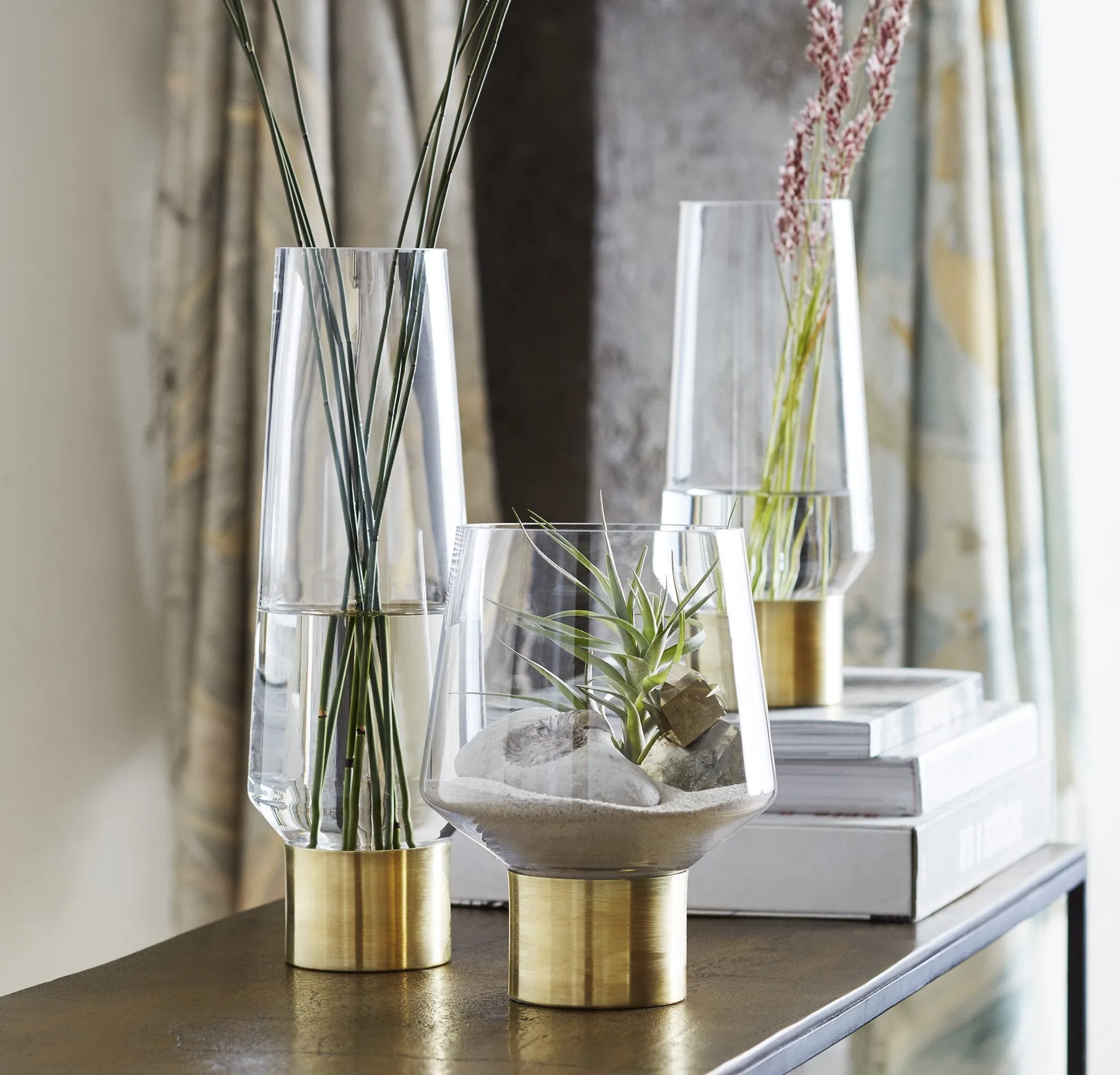 Wide Brass Cuff Vase