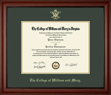 William & Mary Diploma Frame - Cambridge