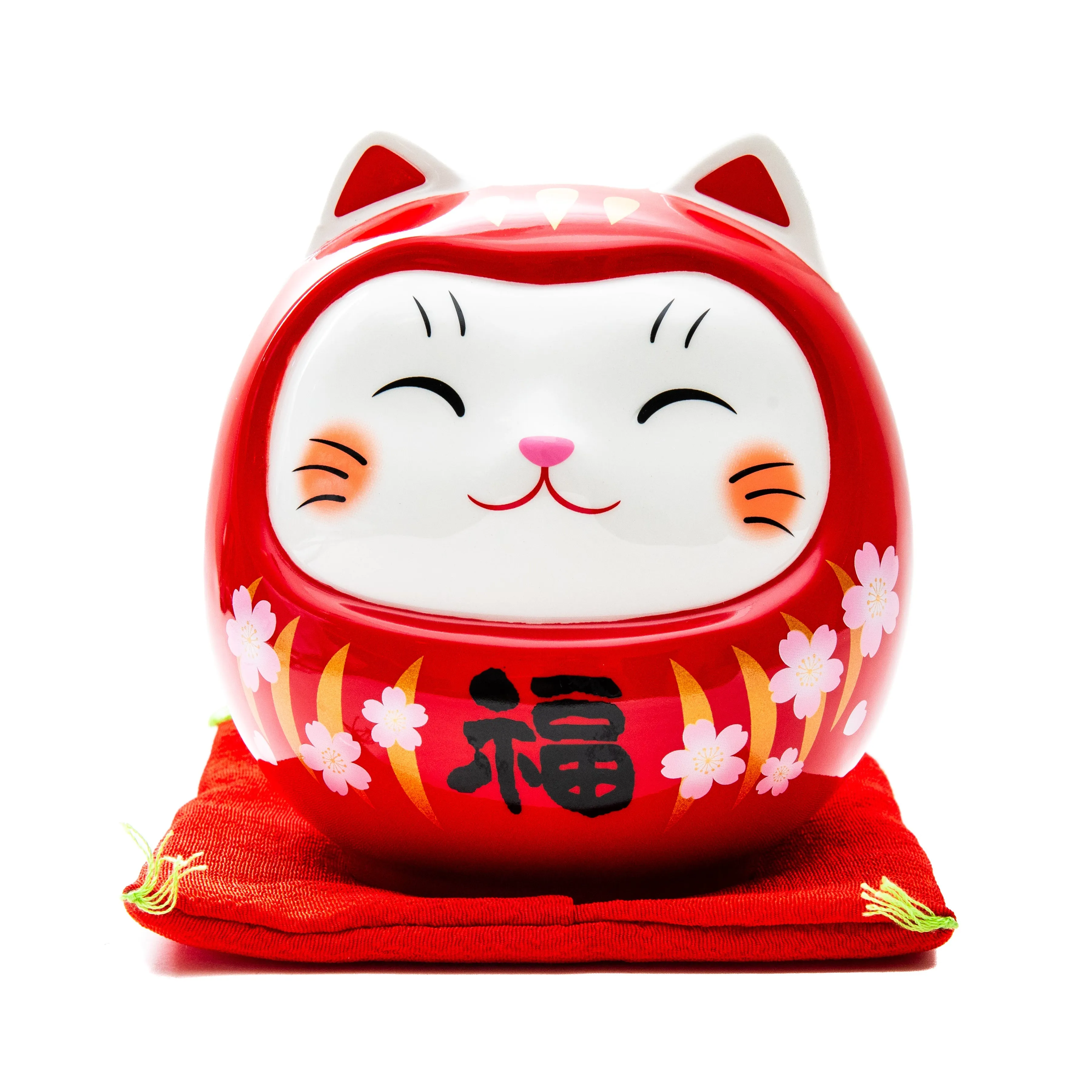 Yakushigama Large Ceramic Cat Daruma