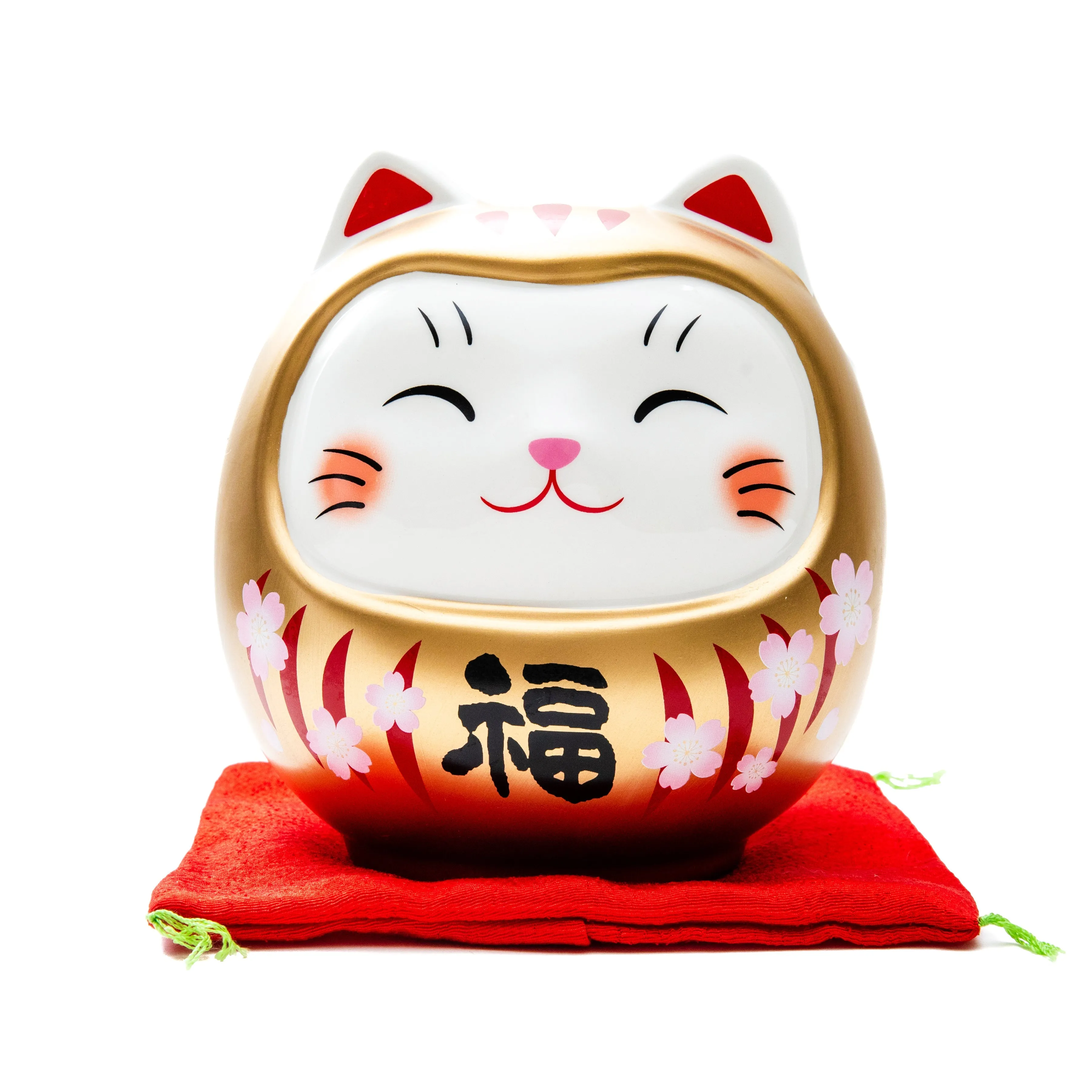 Yakushigama Large Ceramic Cat Daruma